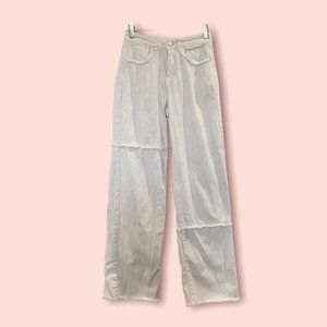 Princess Polly Patchwork Exposed Seam White Denim Jeans Size 2